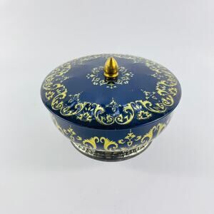 Vintage Blue and Gold Tin; Made in England